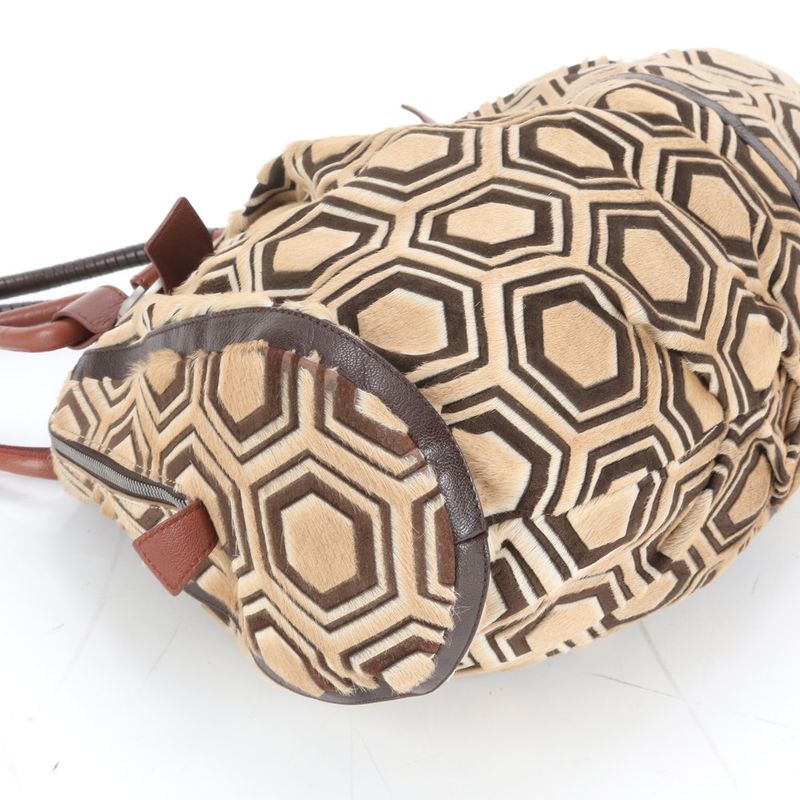 Bvlgari Calf Hair Leather Poly Large Tote