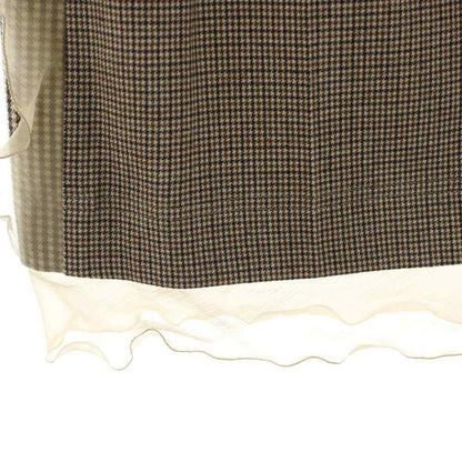 Fendi Tight Skirt Mini Length All Over Pattern Frill Wool 38 Beige
