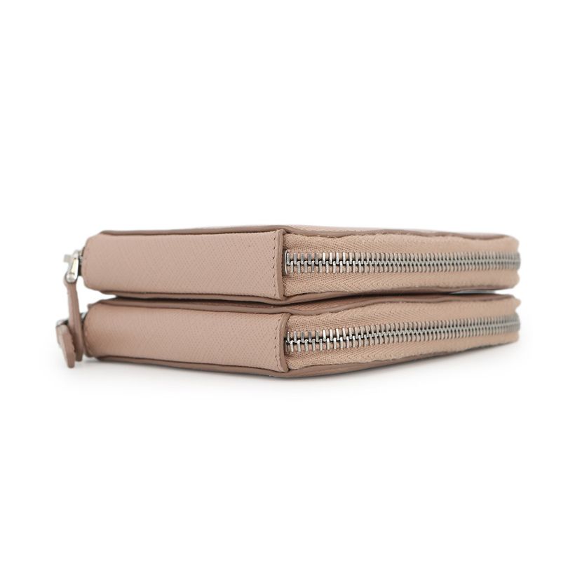 Prada Shoulder Bag Saffiano Triangle Mini Pouch Leather 2-Way Pink Beige