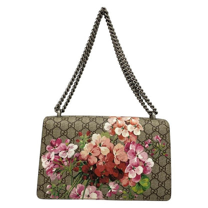 Gucci Shoulder Bag Dionysus GG Blooms Beige Ebony Gold Chain