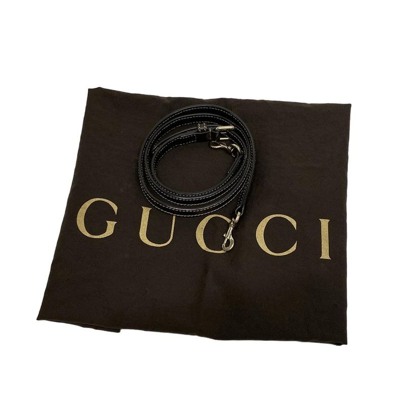Gucci Handbag Beige Dark Brown Leather