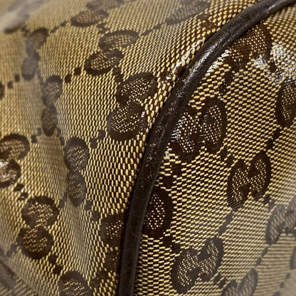 Gucci Handbag Beige Dark Brown Leather