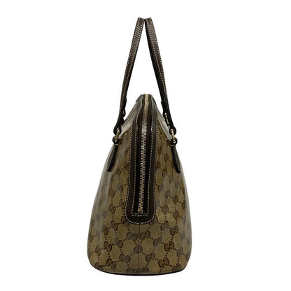 Gucci Handbag Beige Dark Brown Leather