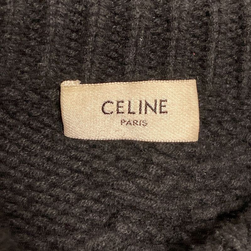 Celine Wool Cashmere Aran Cable Knit Sweater S Black
