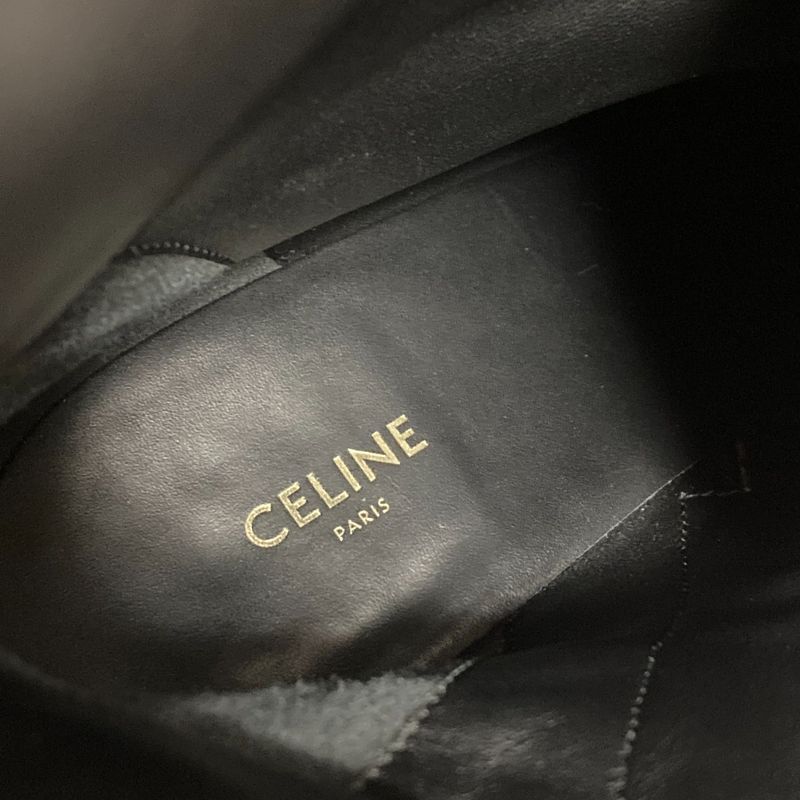 Celine Wedge Cles Side Zip Short Boots 38