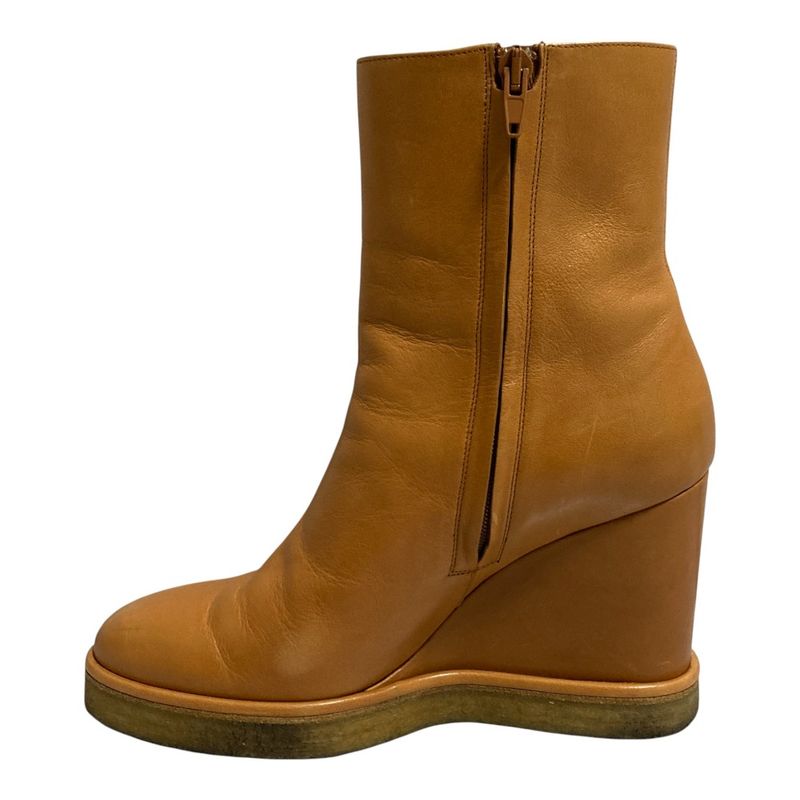 Celine Wedge Cles Side Zip Short Boots 38