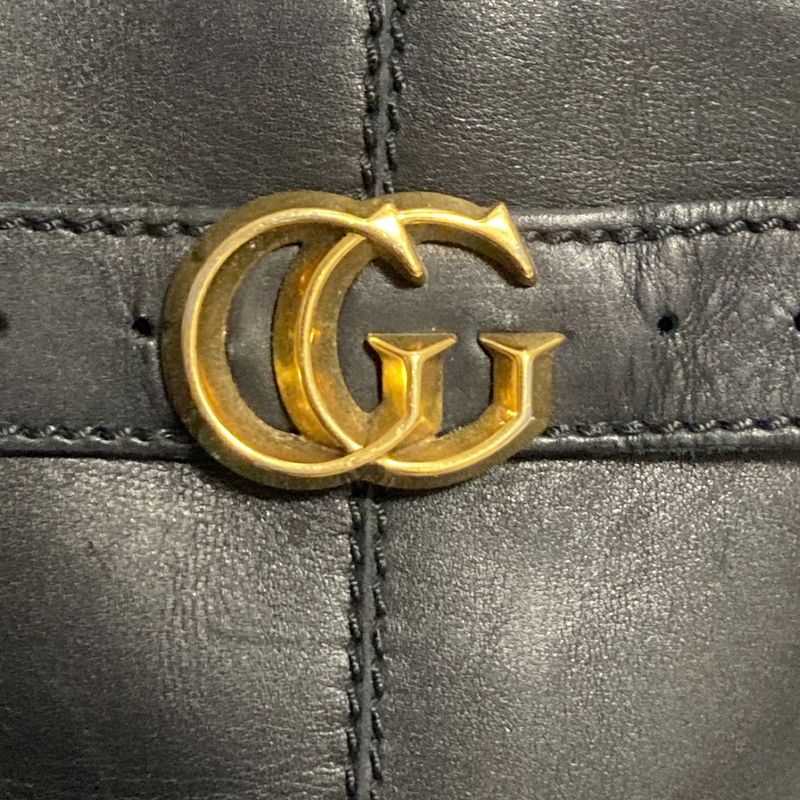 Gucci GG Marmont Calf Leather Long Boots Jogger 36.5