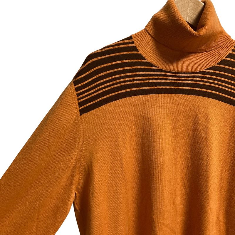 Hermes Turtleneck Wool Knit Sweater M Orange