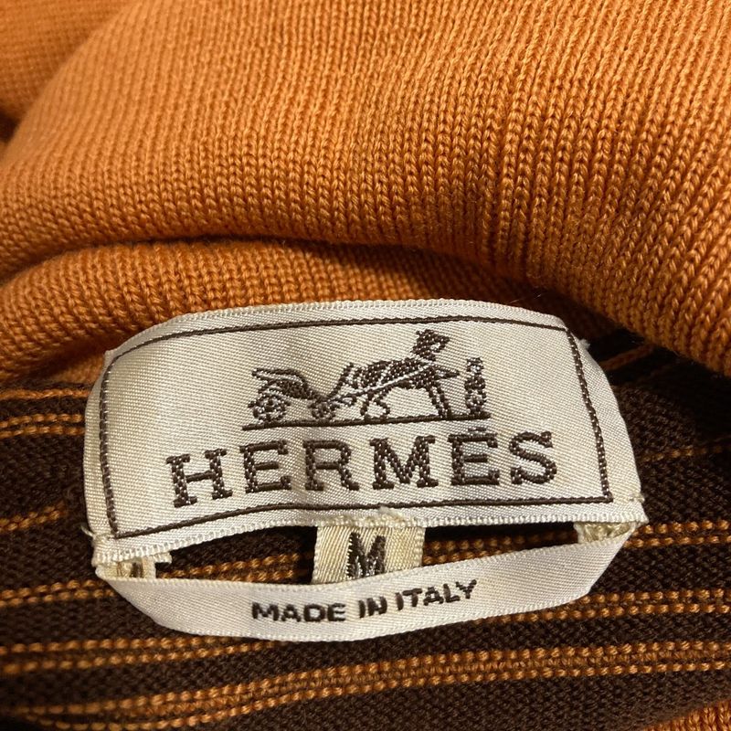 Hermes Turtleneck Wool Knit Sweater M Orange