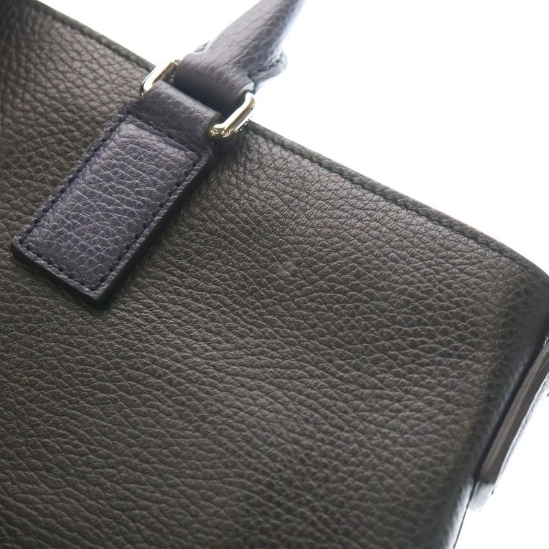 Gucci Cosmopolis Tote Black Blue Leather Silver