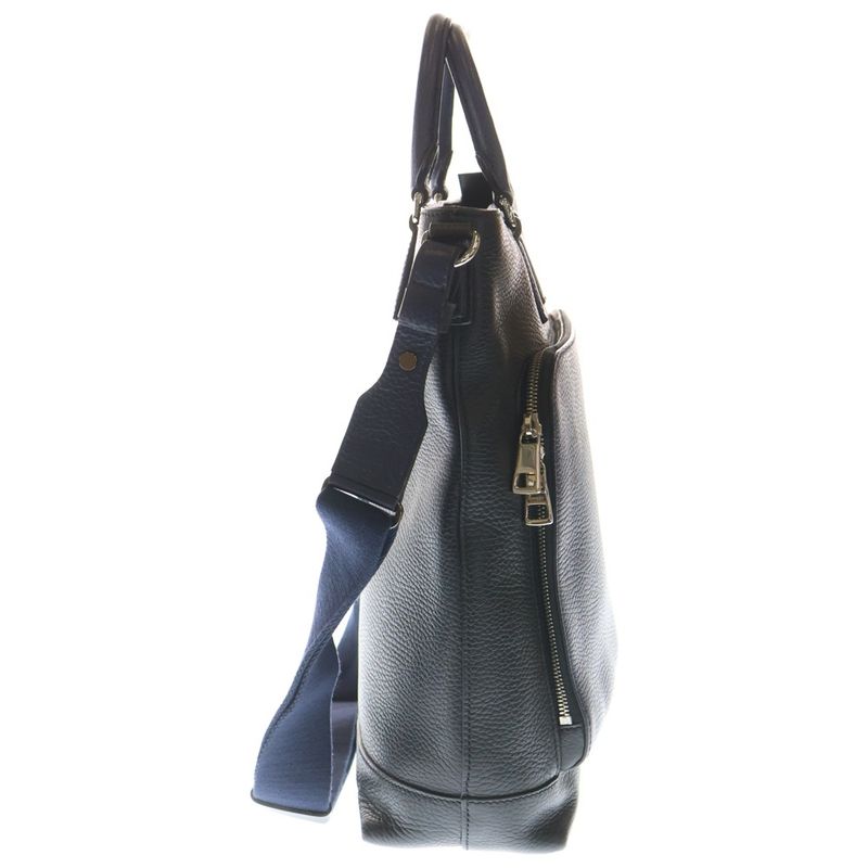 Gucci Cosmopolis Tote Black Blue Leather Silver