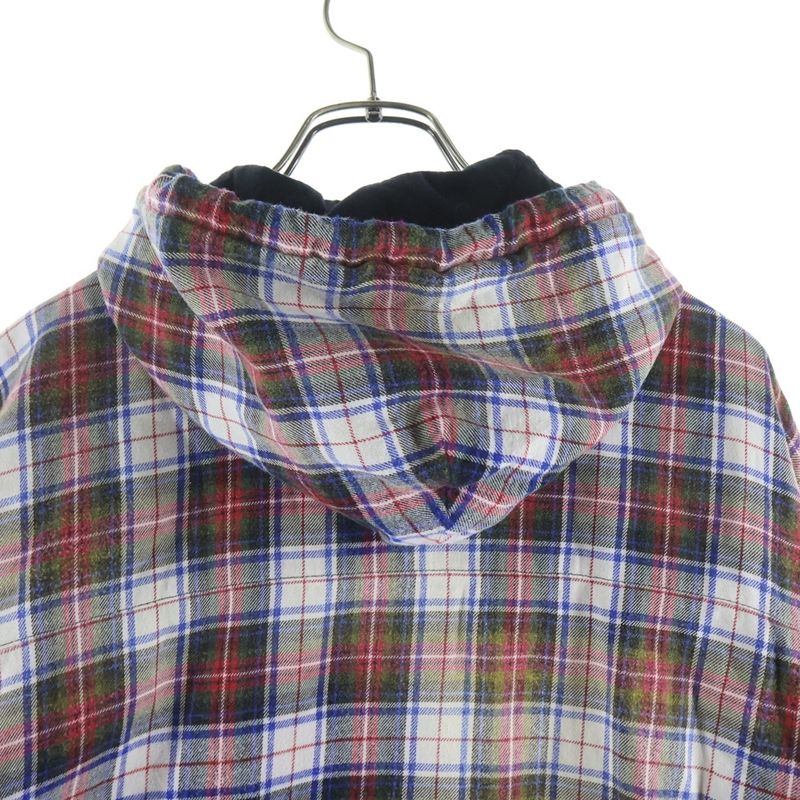 Balenciaga Bleached Flannel Hooded Jacket Vintage Wash Bree Check