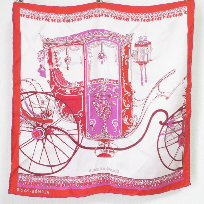 Hermes Coupe de Gala Carre 45 Silk Scarf Red