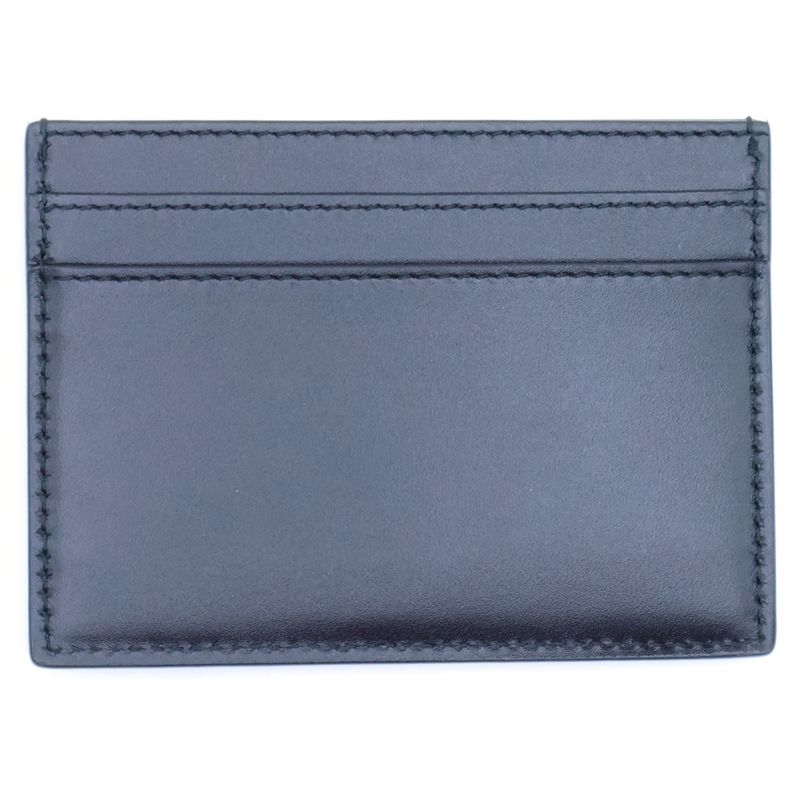 Saint Laurent Paris Cassandra Card Case Business Card Holder Black Leather Gold
