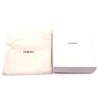 Saint Laurent Paris Cassandra Card Case Business Card Holder Black Leather Gold