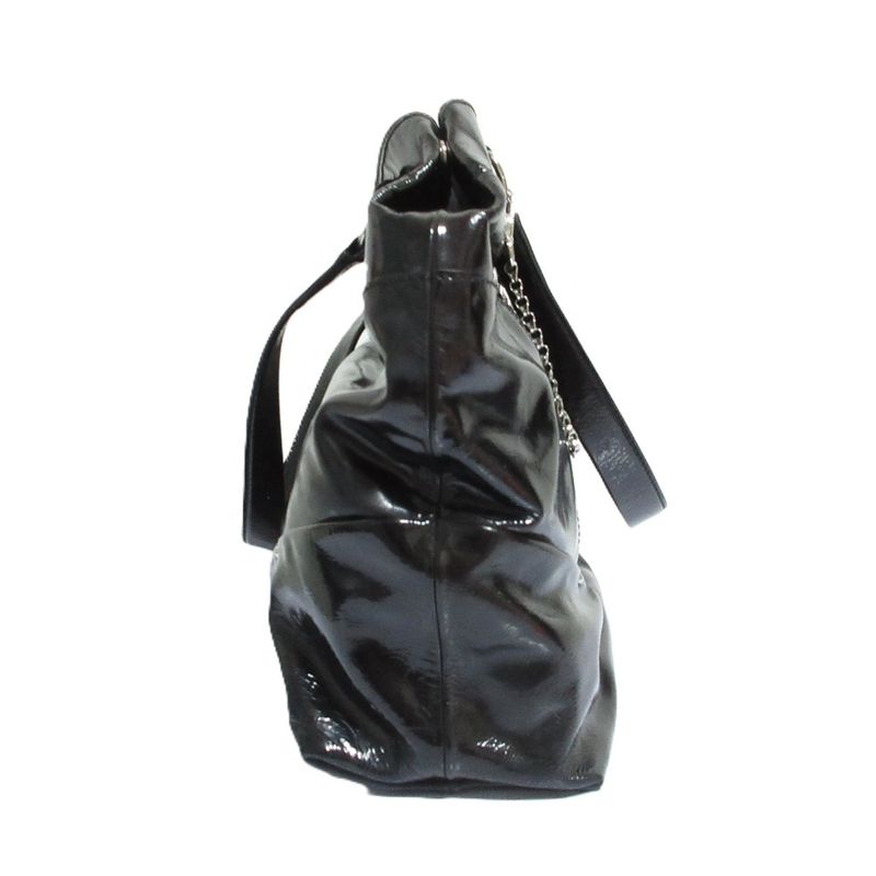 Celine Enamel Chain Tote Black