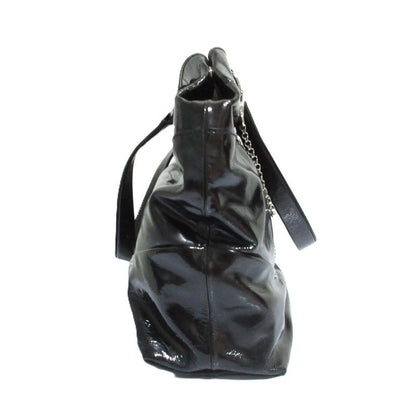 Celine Enamel Chain Tote Black