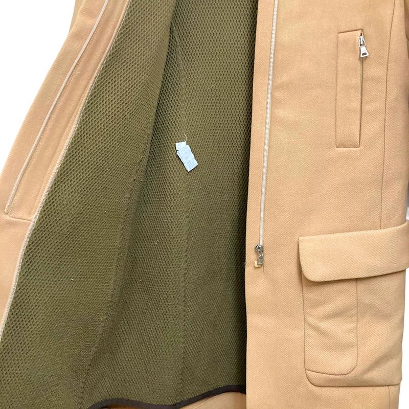 Prada Vintage Wool Belted Stand Collar Coat 40 Beige