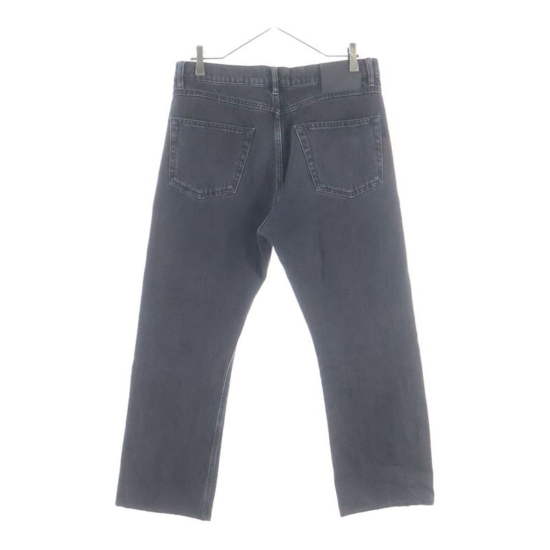 Balenciaga Sideline Design Multi Pocket Button Fly Denim Pants Black