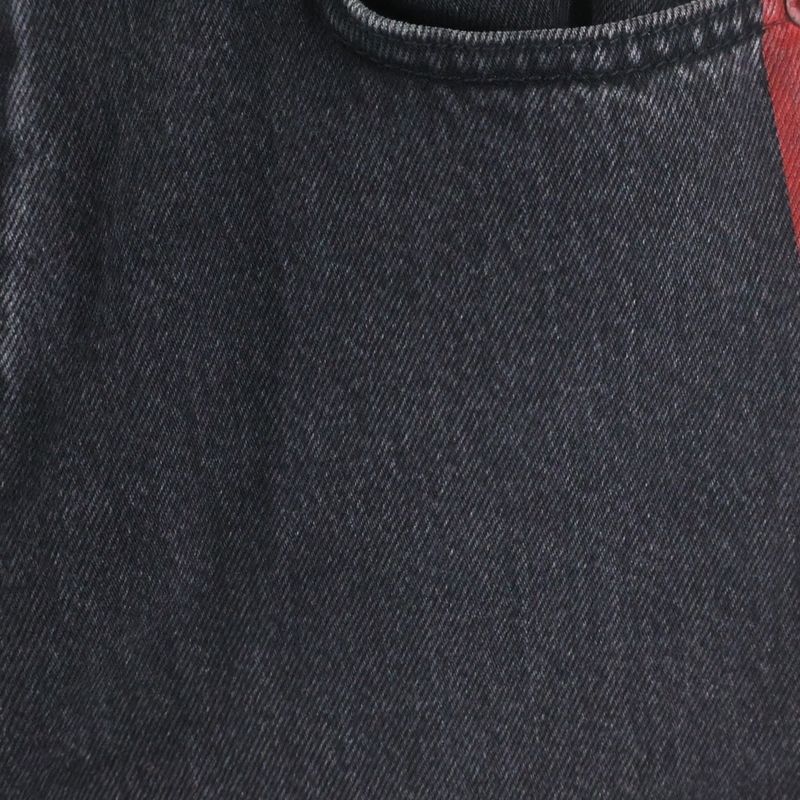 Balenciaga Sideline Design Multi Pocket Button Fly Denim Pants Black