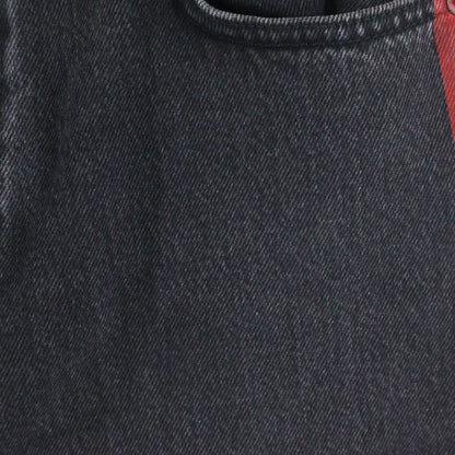 Balenciaga Sideline Design Multi Pocket Button Fly Denim Pants Black