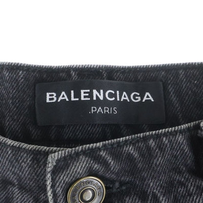 Balenciaga Sideline Design Multi Pocket Button Fly Denim Pants Black