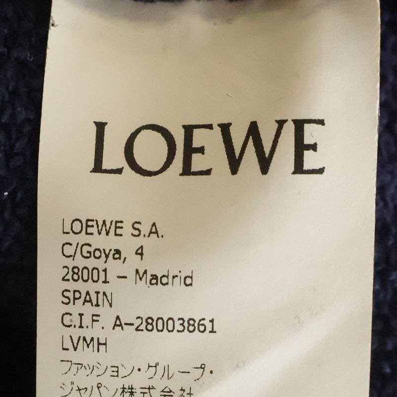 Loewe Anagram Embroidery Logo Sweatshirt Pullover Hoodie Navy