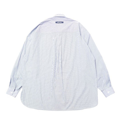 Fendi Long Sleeve Shirt 40 Striped Half Button Blue