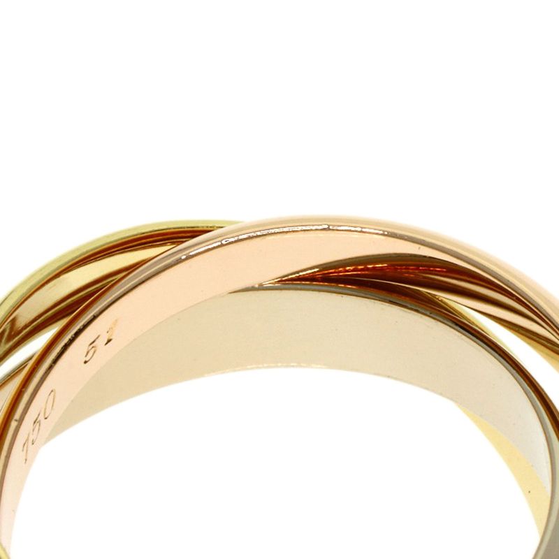 Cartier Trinity 51 Ring 18K Yellow Gold 18K White Pink