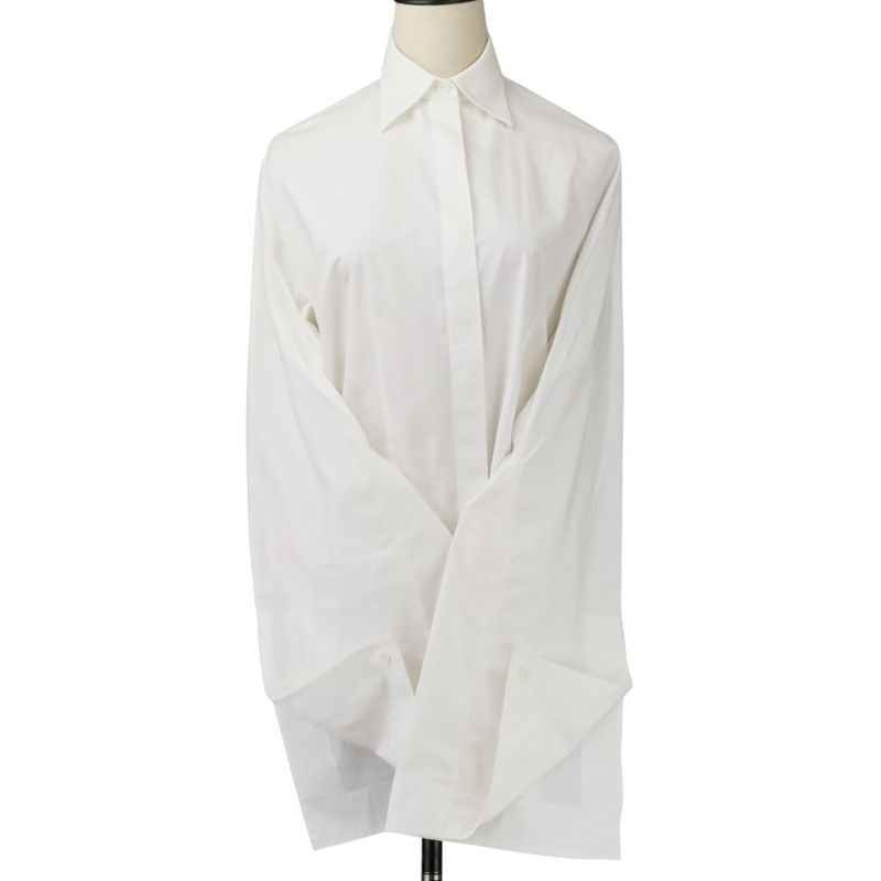 Celine Phoebe Philo Era Chunky Sleeve Shirt 34 White