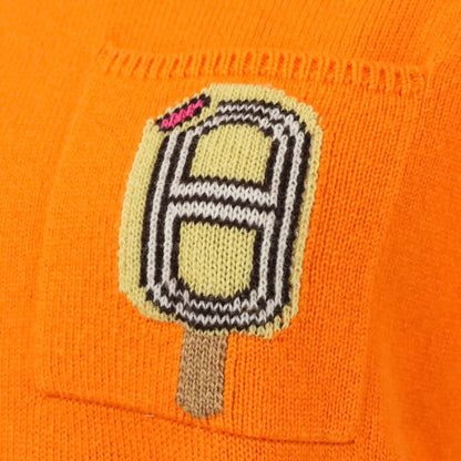Hermes Funny Lce Cream Short Sleeve Cashmere Knit 40 Orange