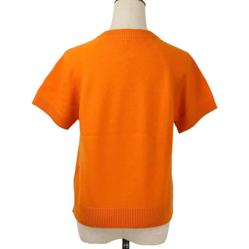 Hermes Funny Lce Cream Short Sleeve Cashmere Knit 40 Orange
