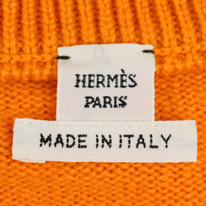 Hermes Funny Lce Cream Short Sleeve Cashmere Knit 40 Orange