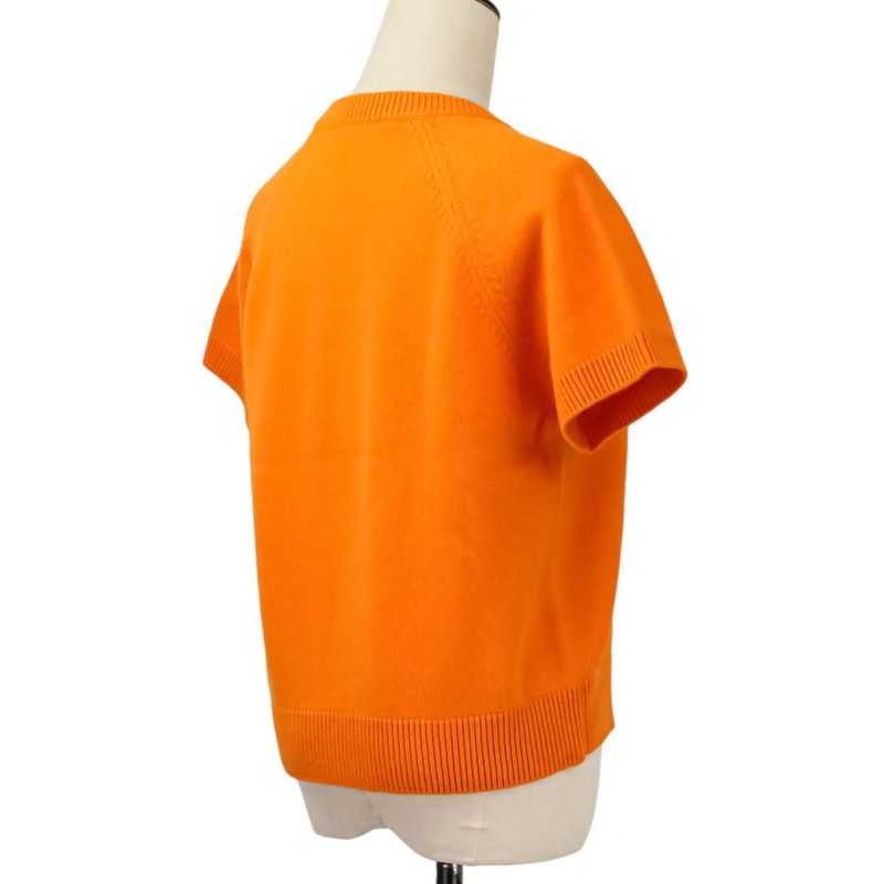 Hermes Funny Lce Cream Short Sleeve Cashmere Knit 40 Orange