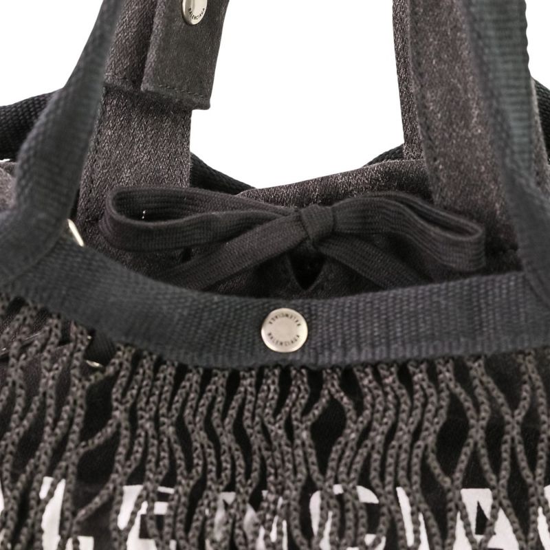 Balenciaga 24 7 Mesh Washed Tote M Black