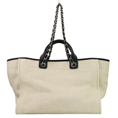 Chanel Deauville GM Chain Tote Navy White