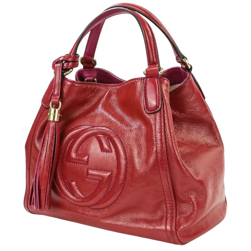 Gucci Soho Interlocking Leather 2-Way Handbag Red