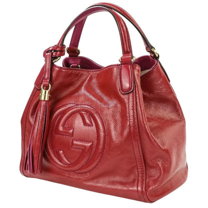 Gucci Soho Interlocking Leather 2-Way Handbag Red