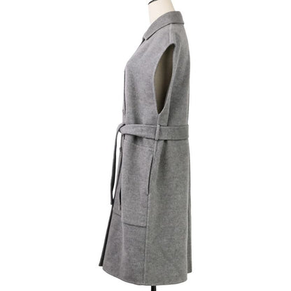 Hermes Cashmere Belted River Long Gilet Vest 38 Gray