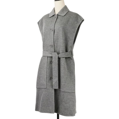 Hermes Cashmere Belted River Long Gilet Vest 38 Gray