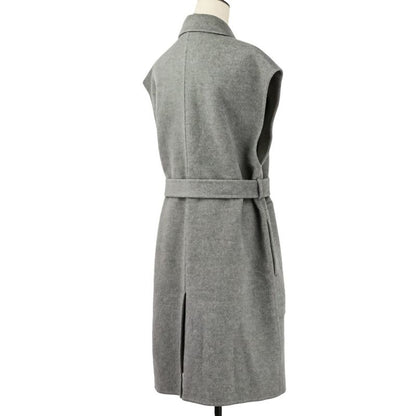 Hermes Cashmere Belted River Long Gilet Vest 38 Gray