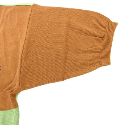 Balenciaga Sports Vintage Knit Polo Shirt Short Sleeve L Green Brown