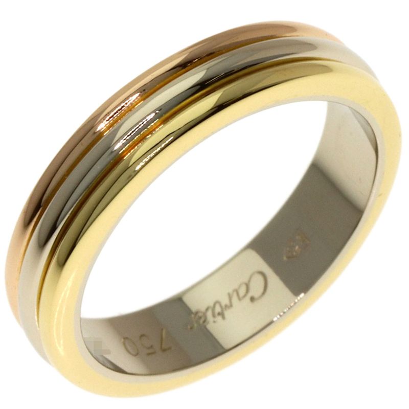Cartier Three Gold 48 Ring 18K Yellow Gold 18K White Pink