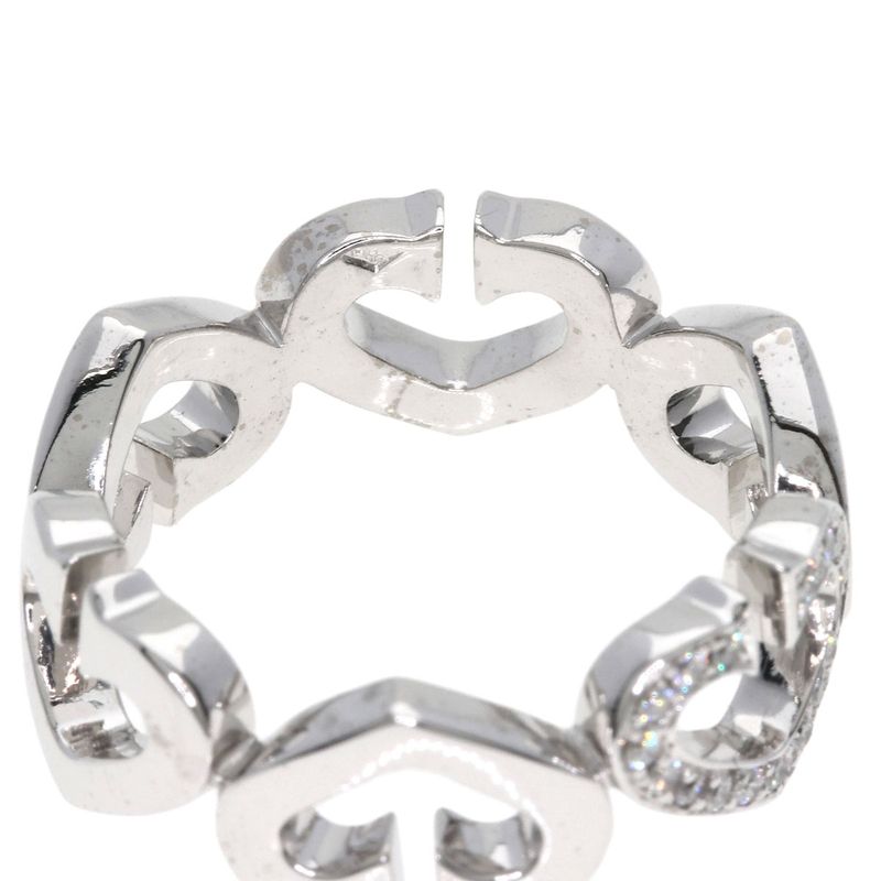 Cartier C Heart Diamond Ring 18K White Gold