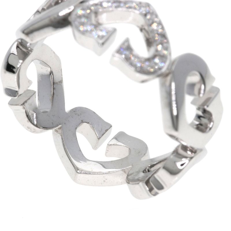 Cartier C Heart Diamond Ring 18K White Gold