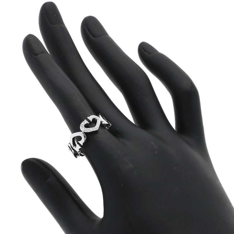 Cartier C Heart Diamond Ring 18K White Gold