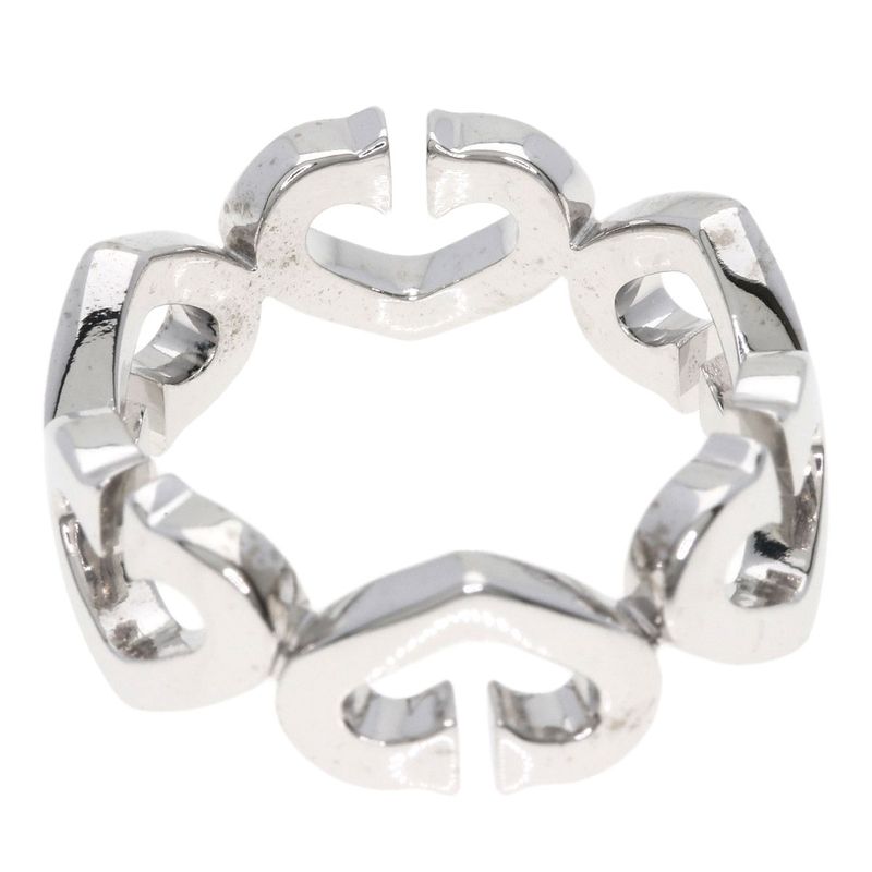 Cartier C Heart Diamond Ring 18K White Gold
