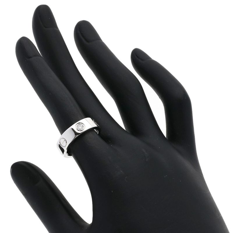 Cartier Love Ring Half Diamond 50 Ring 18K White Gold