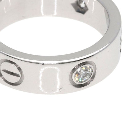Cartier Love Ring Half Diamond 50 Ring 18K White Gold