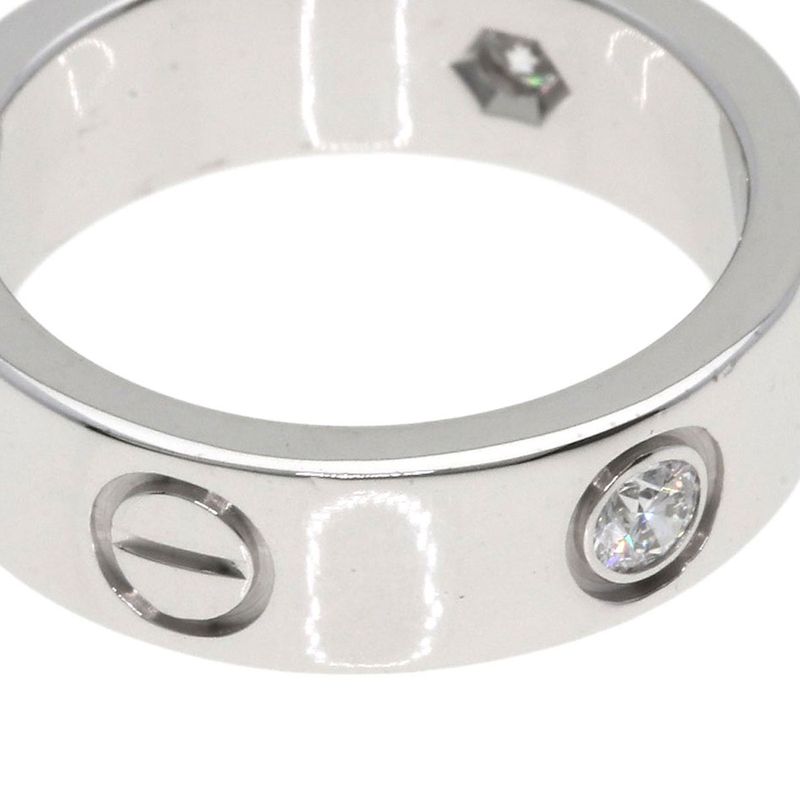 Cartier Love Ring Half Diamond 50 Ring 18K White Gold